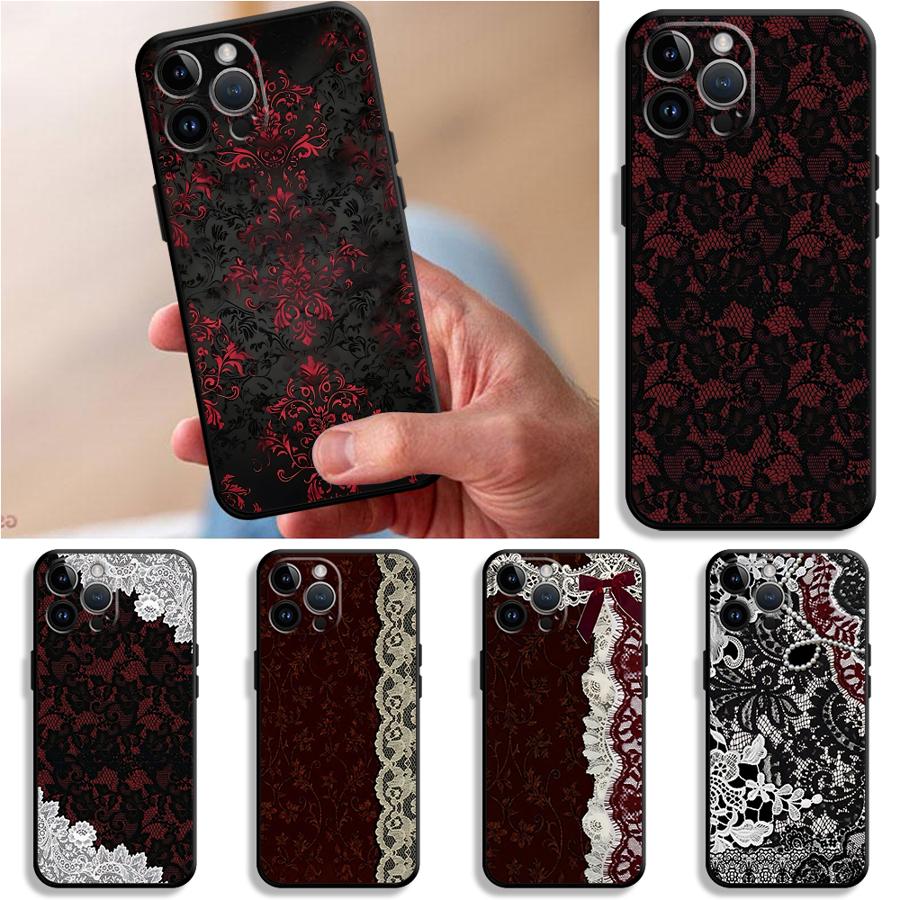 Phone Cases Red - Black And Red Sexy Lace Phone