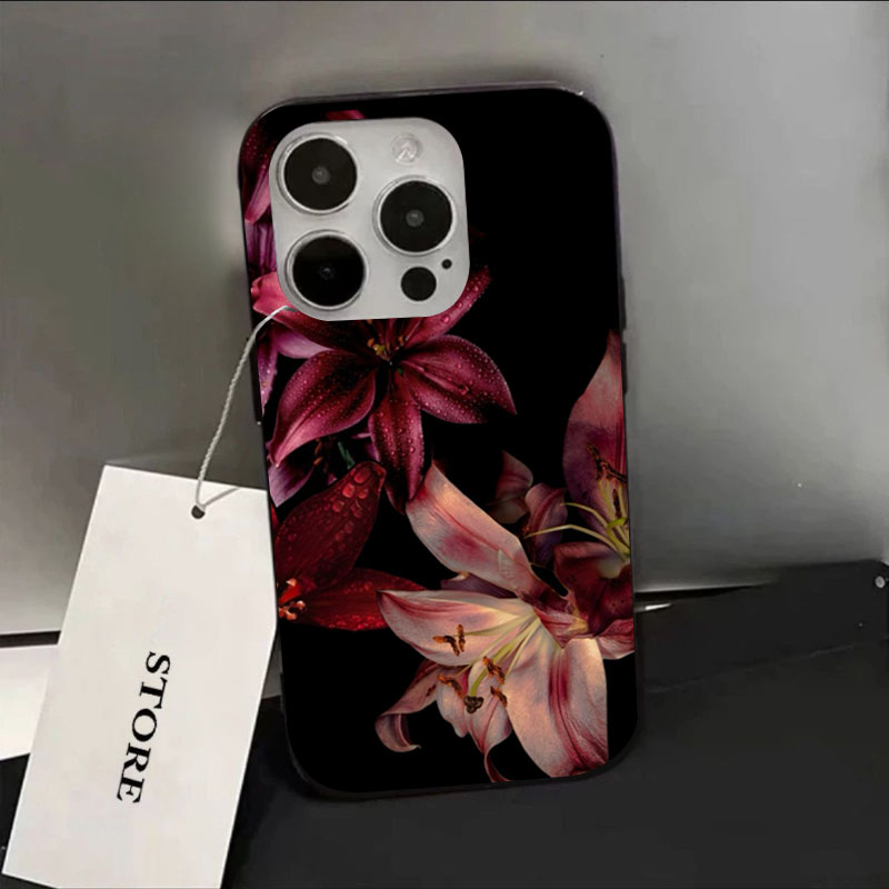 Phone Cases Red - Elegant Red Lily Flower Phone Case