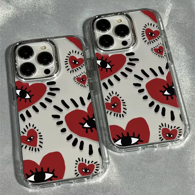 Phone Cases Red - Unique Red Heart Eye Frame Soft
