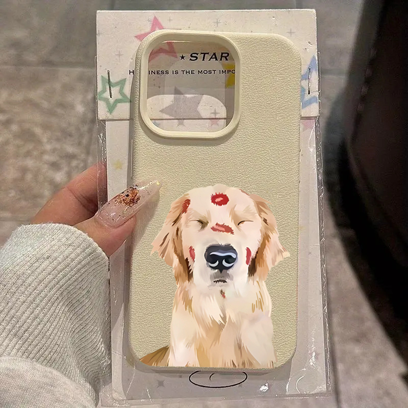 Phone Cases Red - Cute Golden Retriever Red Lip Print