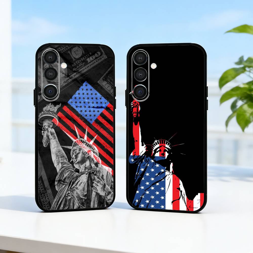 Phone Cases Usa - Statue L-Liberty America USA Flag Phone