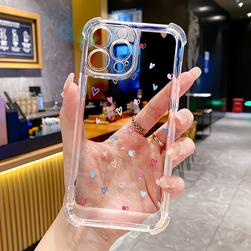 Phone Cases Xs Max - Transparent Corner Bumper Colorful Hearts Phone