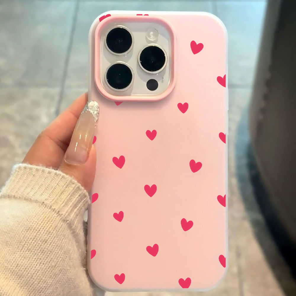 Red Love Heart Pattern Phone C - Phone Cases Red review and price