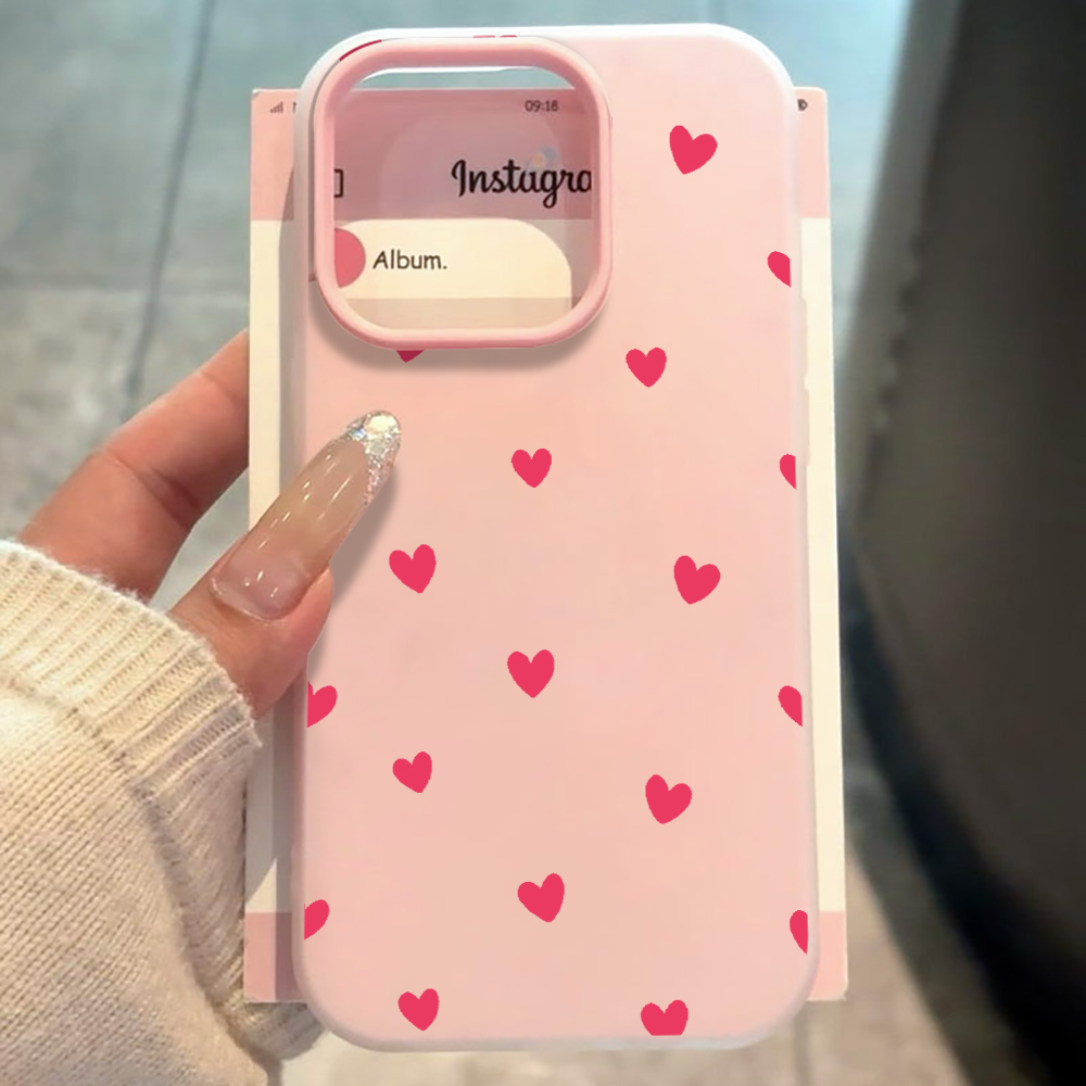 Red Love Heart Pattern Phone C - Phone Cases Red review and price