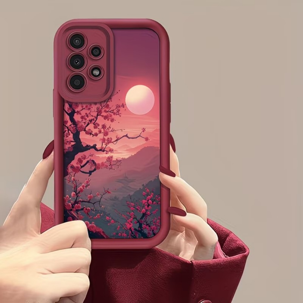 Sunset Mountain Peak Anti-Fall - Phone Cases Red review and price