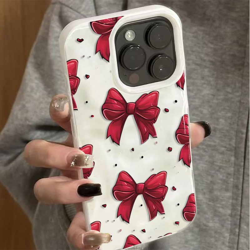 White Red Bow Pattern Phone Ca - Phone Cases Red review and price