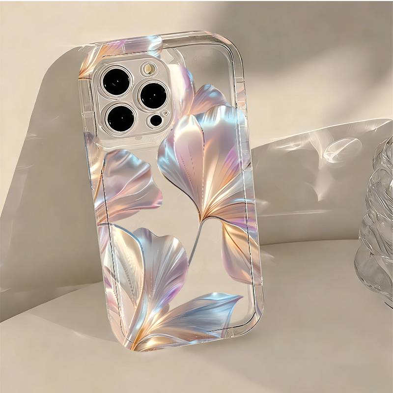 Colorful Metallic Ginkgo Print - Phone Cases Red review and price
