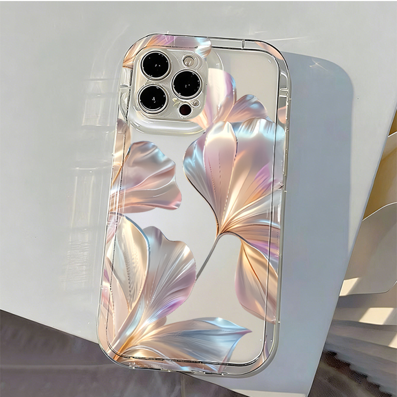 Colorful Metallic Ginkgo Print - Phone Cases Red review and price