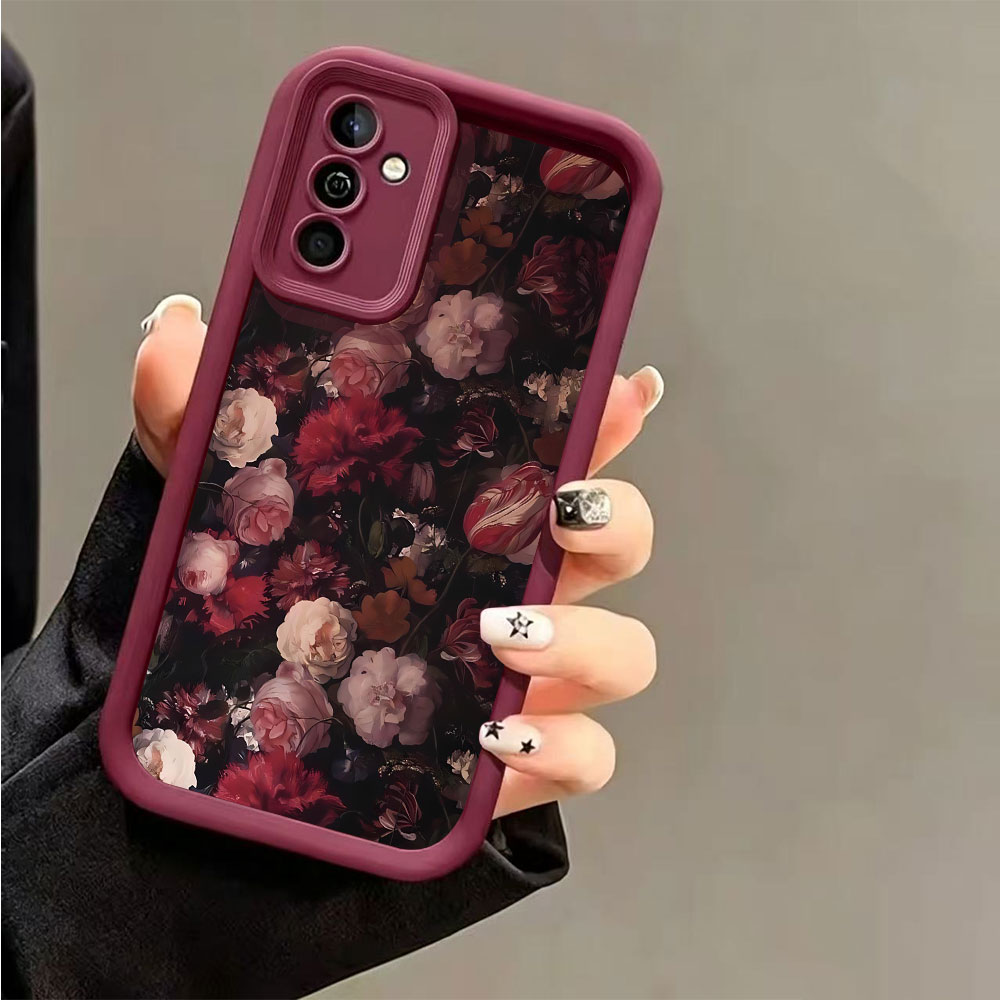 Wine Red Rose Pattern Phone Ca - Phone Cases Red review and price
