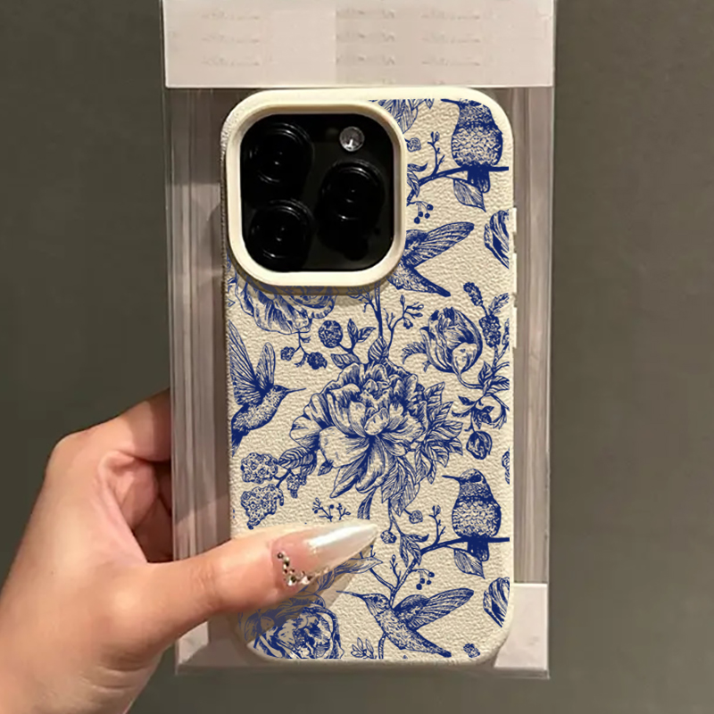 Blue Retro Floral Bird Pattern - Phone Cases Xs Max review and price