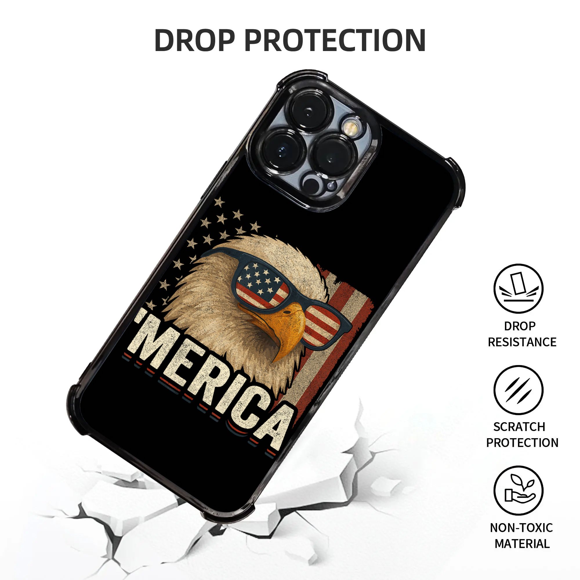 American Flag Patriotic Bald E - Phone Cases Usa review and price