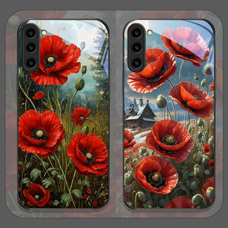 Retro Poppy Flower Bloom Hot R - Phone Cases Red review and price