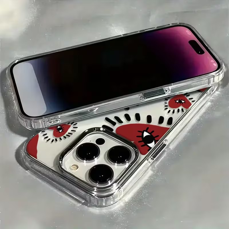 Unique Red Heart Eye Frame Sof - Phone Cases Red review and price