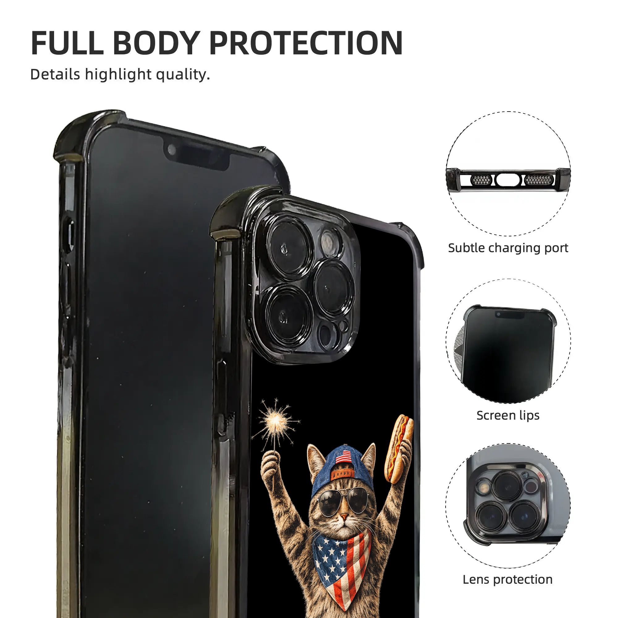 Cute America Cat Firework USA  - Phone Cases Usa review and price