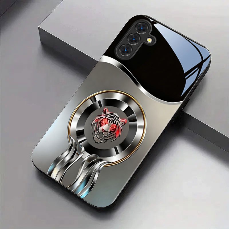 Gold circle red eye tiger logo - Phone Cases Red review and price