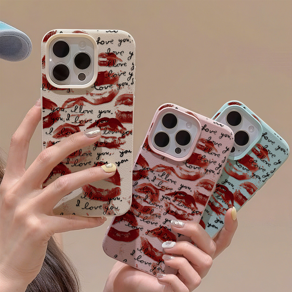 Bright Red Lips Leather Phone  - Phone Cases Red review and price
