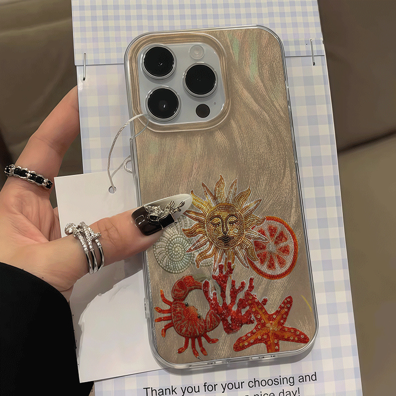 Ice Texture Ocean Red coral Ph - Phone Cases Red review and price