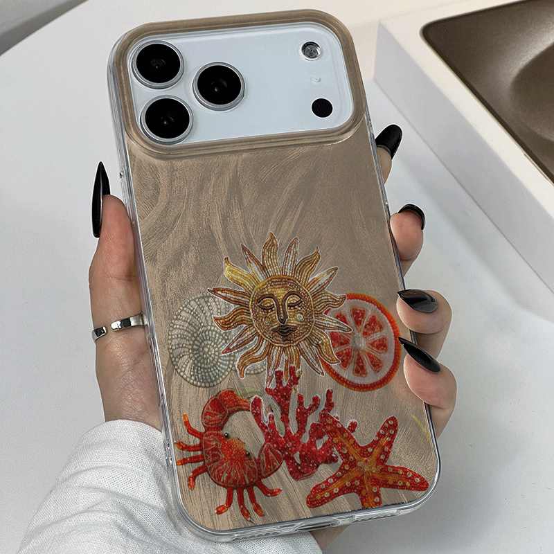 Ice Texture Ocean Red coral Ph - Phone Cases Red review and price