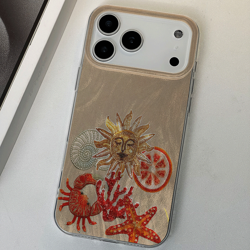 Ice Texture Ocean Red coral Ph - Phone Cases Red review and price