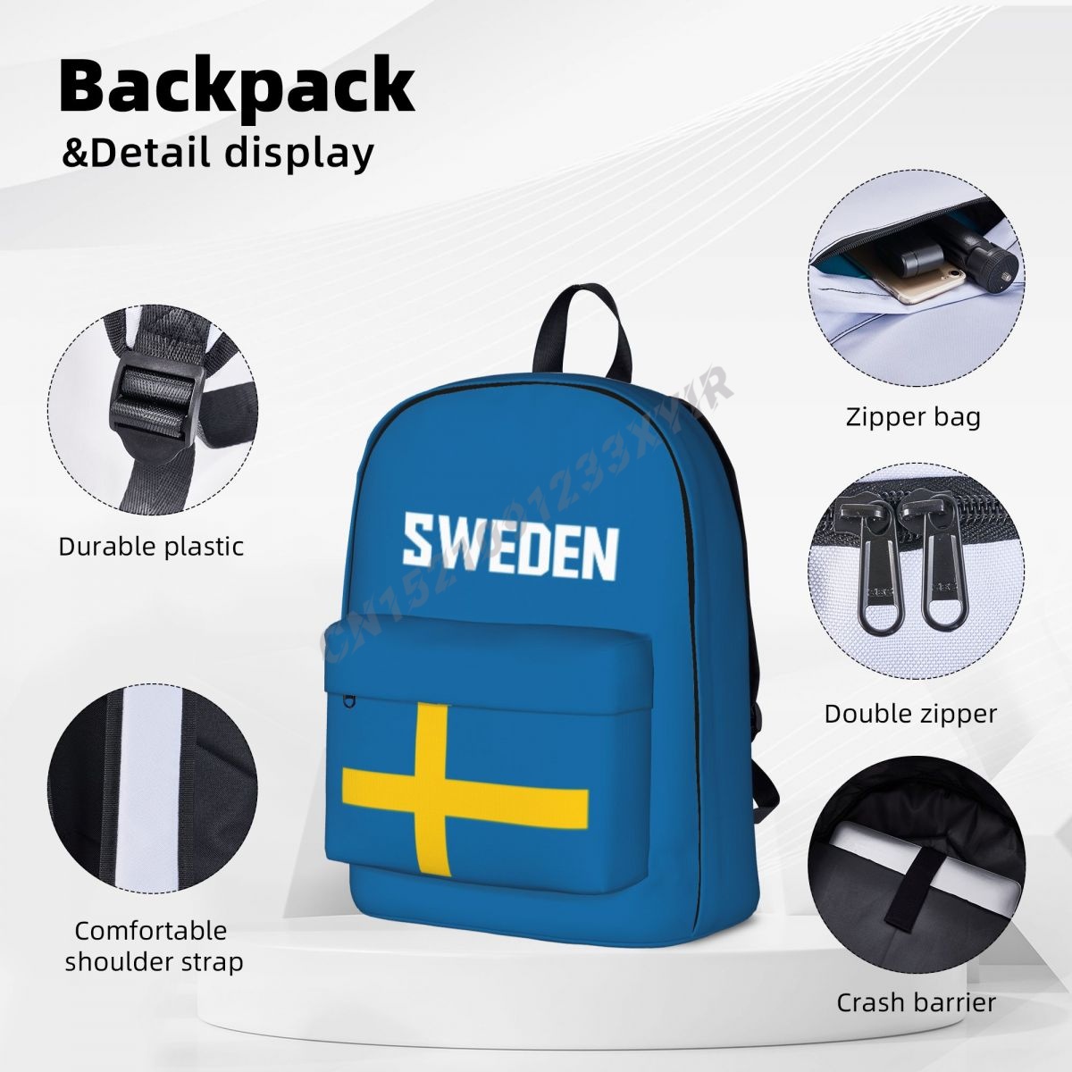 Unisex Backpack Sweden Flag Sw - Phone Cases Sweden review and price