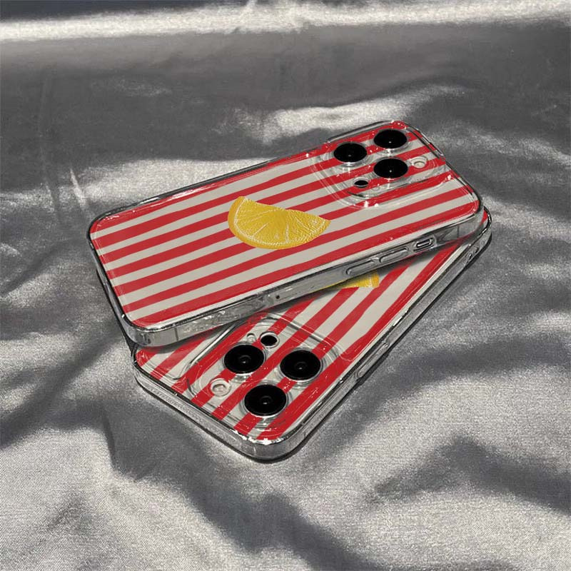 Lemon Red Pink Blue Stripe Des - Phone Cases Red review and price
